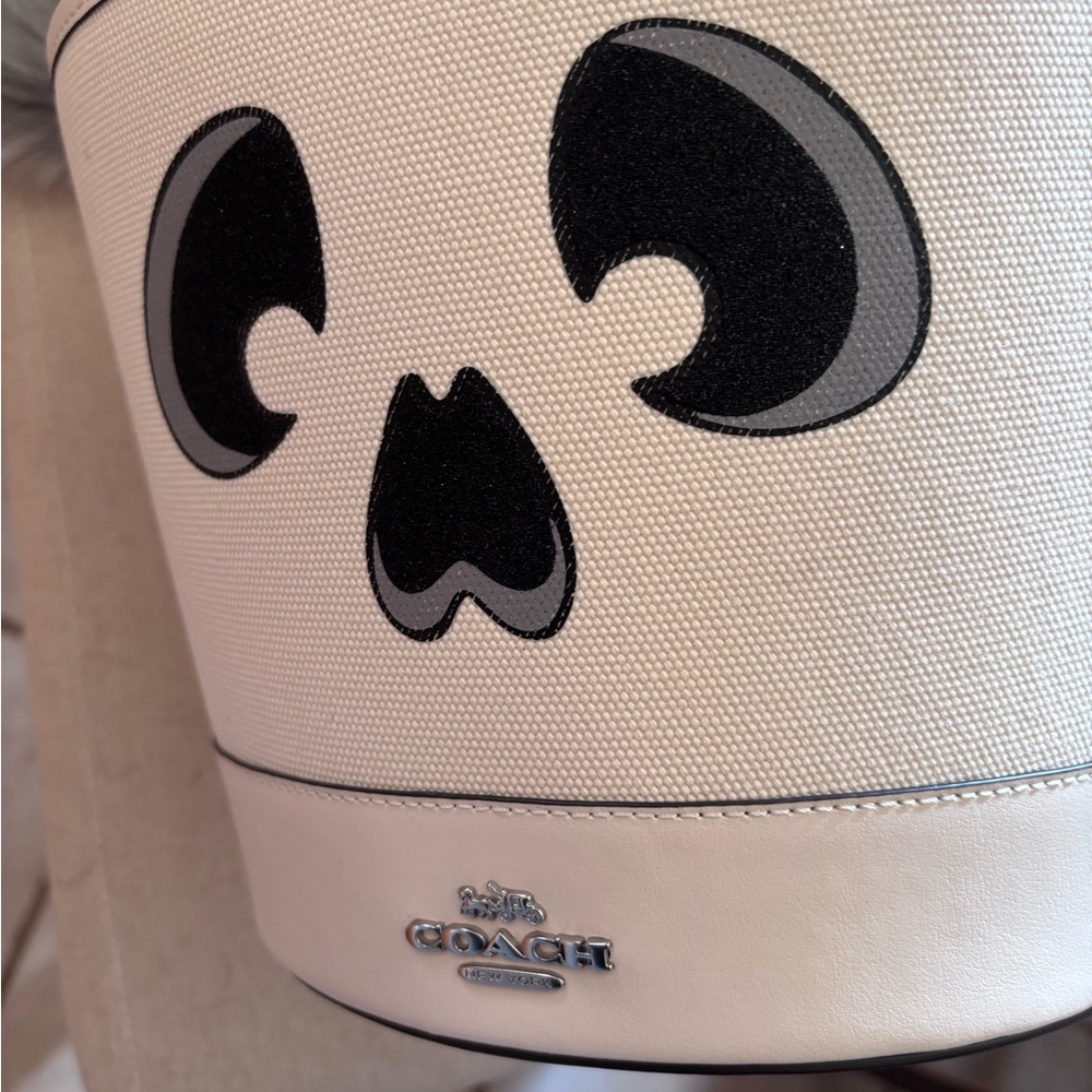 Coach Beige and Black Bucket Bag